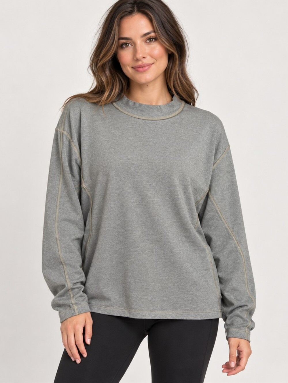 Lululemon lab Sarala Shirt Green Gray Oversized Pullover Large A391